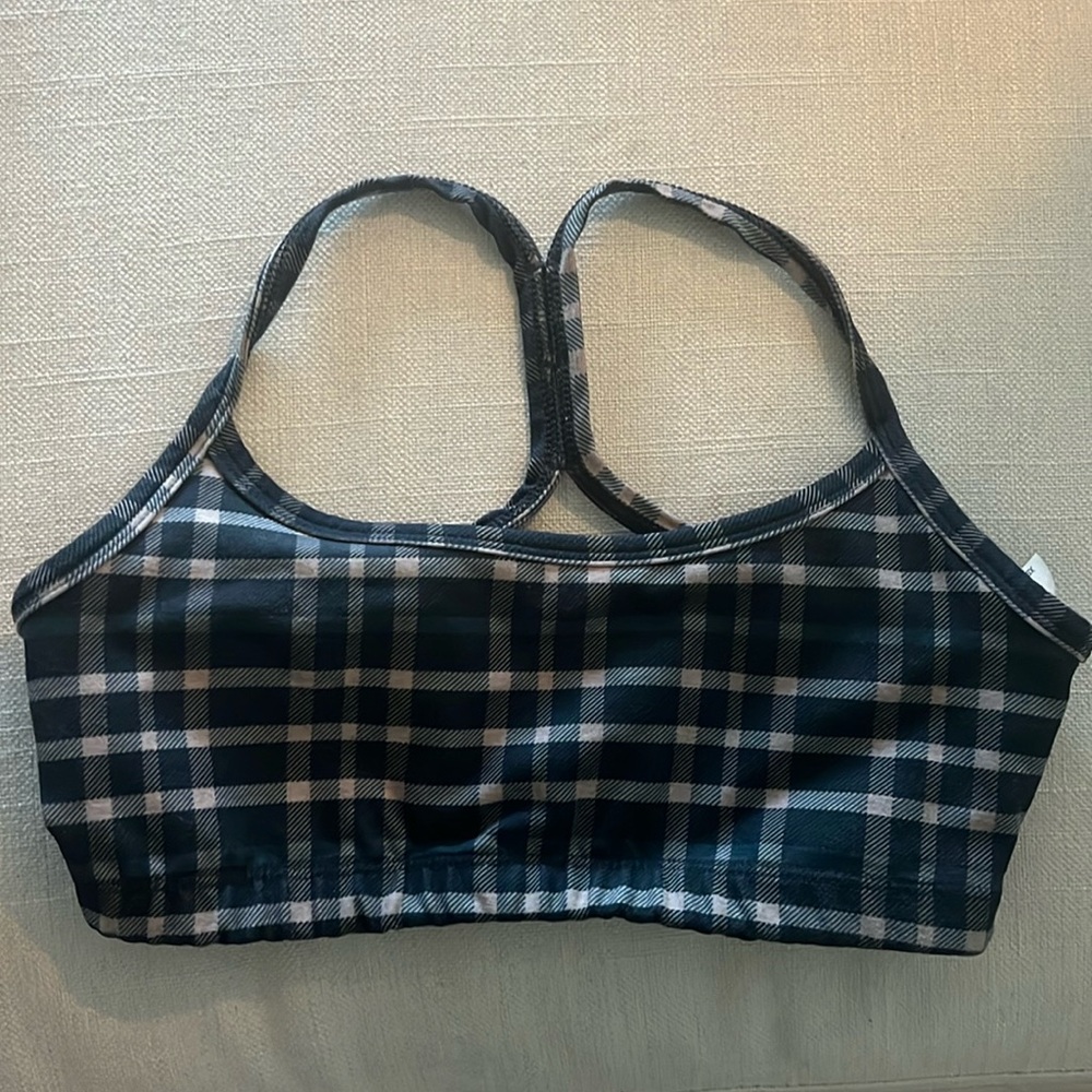Beyond yoga preppy plaid sports bra XS